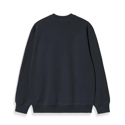 Carhartt WIP Script Embroidery Sweat Deep Night/White  - I03449638LXX