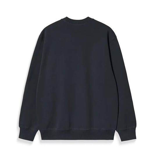 Carhartt WIP Script Embroidery Sweat Deep Night/White  - I03449638LXX