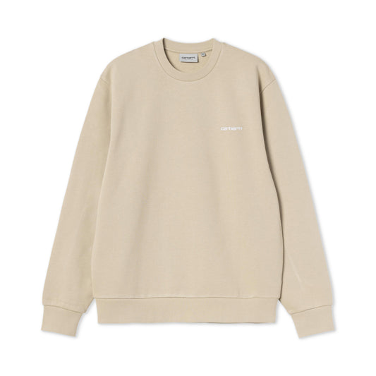 Carhartt WIP Script Embroidery Sweat Barchan/White  - I0344963LWXX