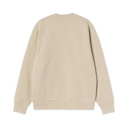 Carhartt WIP Script Embroidery Sweat Barchan/White  - I0344963LWXX