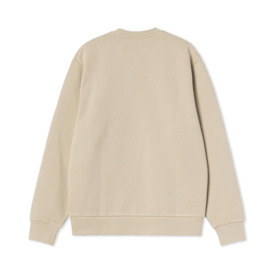 Carhartt WIP Script Embroidery Sweat Barchan/White  - I0344963LWXX