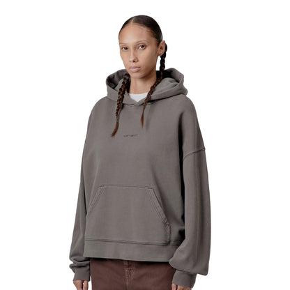Carhartt WIP W Hooded Benton Sweat Graphite garment dyed  - I03451287GD
