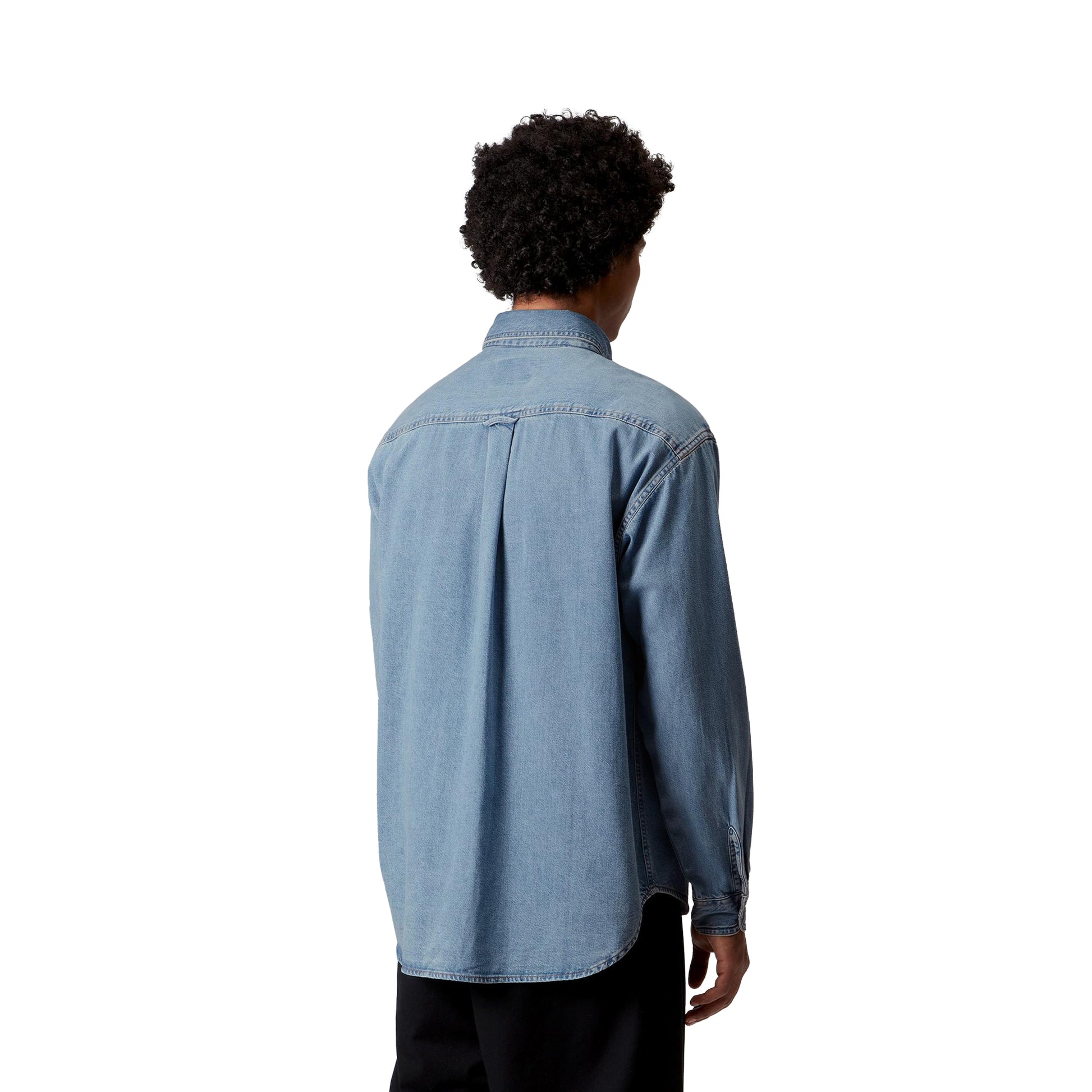 Carhartt WIP L/S Lucas Shirt Blue bleached  - I0345250135