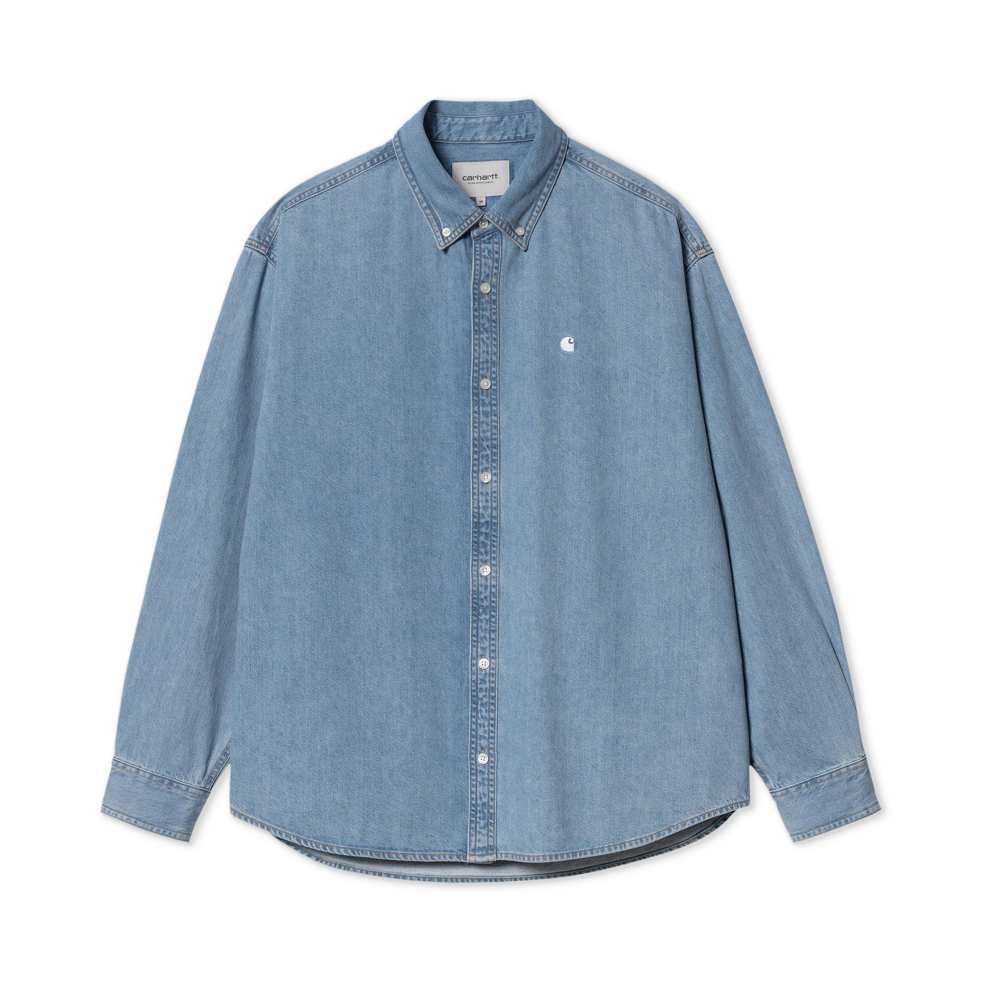 Carhartt WIP L/S Lucas Shirt Blue bleached  - I0345250135