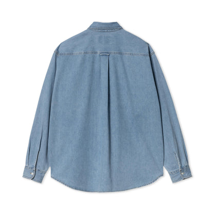Carhartt WIP L/S Lucas Shirt Blue bleached  - I0345250135