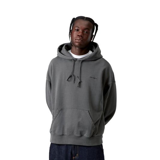 Carhartt WIP Hooded Benton Sweat Graphite garment dyed  - I03458987GD