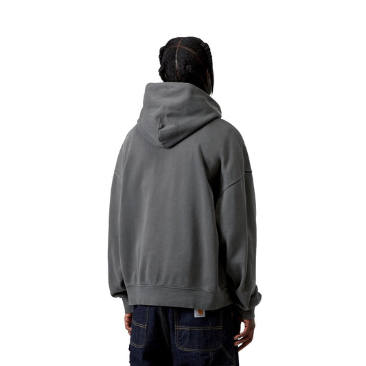 Carhartt WIP Hooded Benton Sweat Graphite garment dyed  - I03458987GD