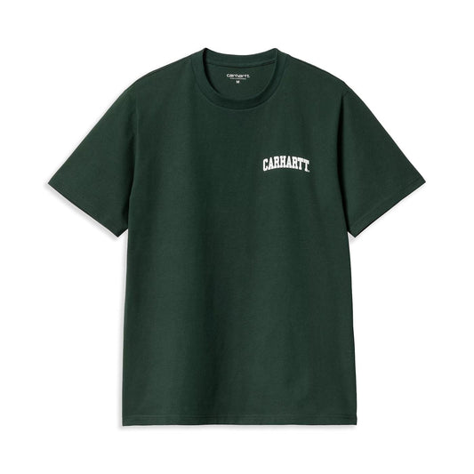 Carhartt WIP S/S University Script T-Shirt Conifer/White  - I0348522RQXX