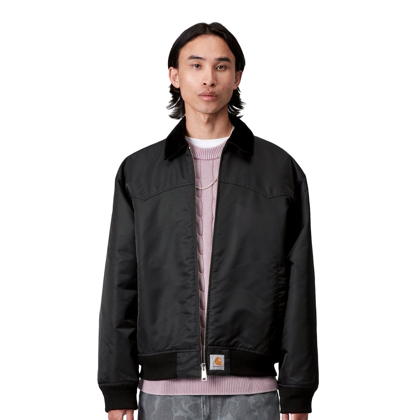 Carhartt WIP Santa Fe Alumni Jacket Black/Scarlet  - I03514731YXX