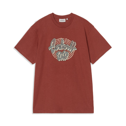 Carhartt WIP S/S Chedda T-Shirt Dark Brick heavy stone wash  - I03542833F60