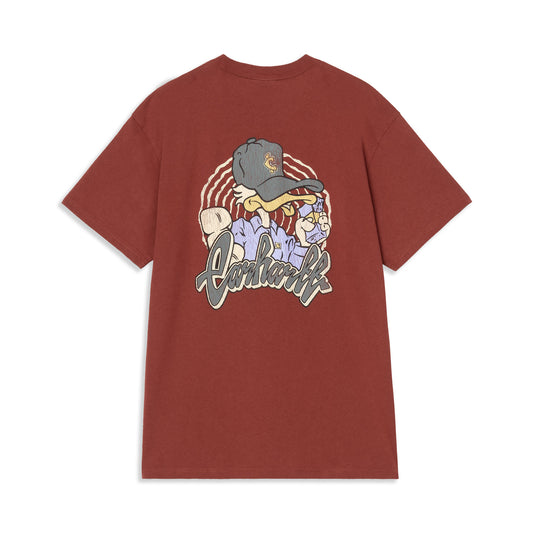 Carhartt WIP S/S Chedda T-Shirt Dark Brick heavy stone wash  - I03542833F60