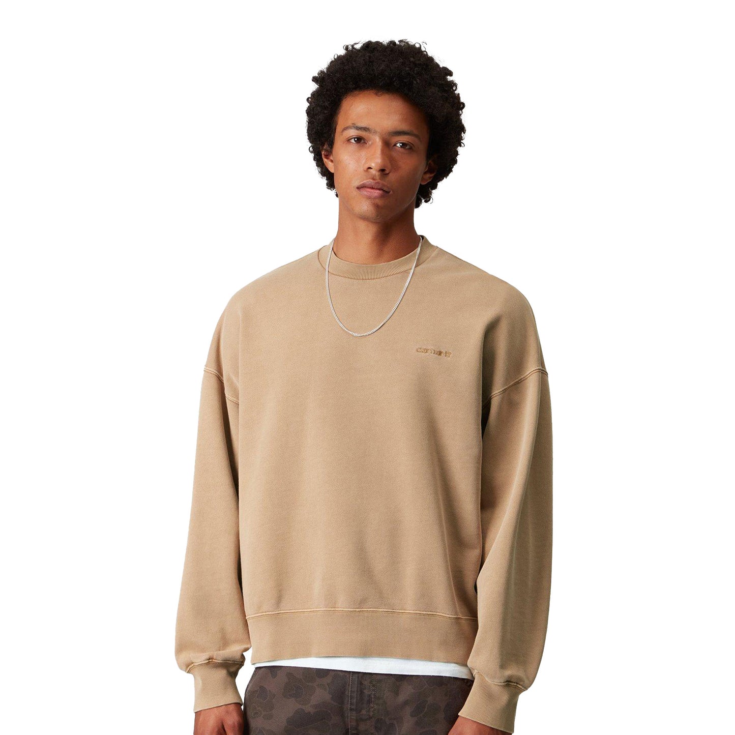 Carhartt WIP Benton Sweat Peanut garment dyed  - I0354362FSGD