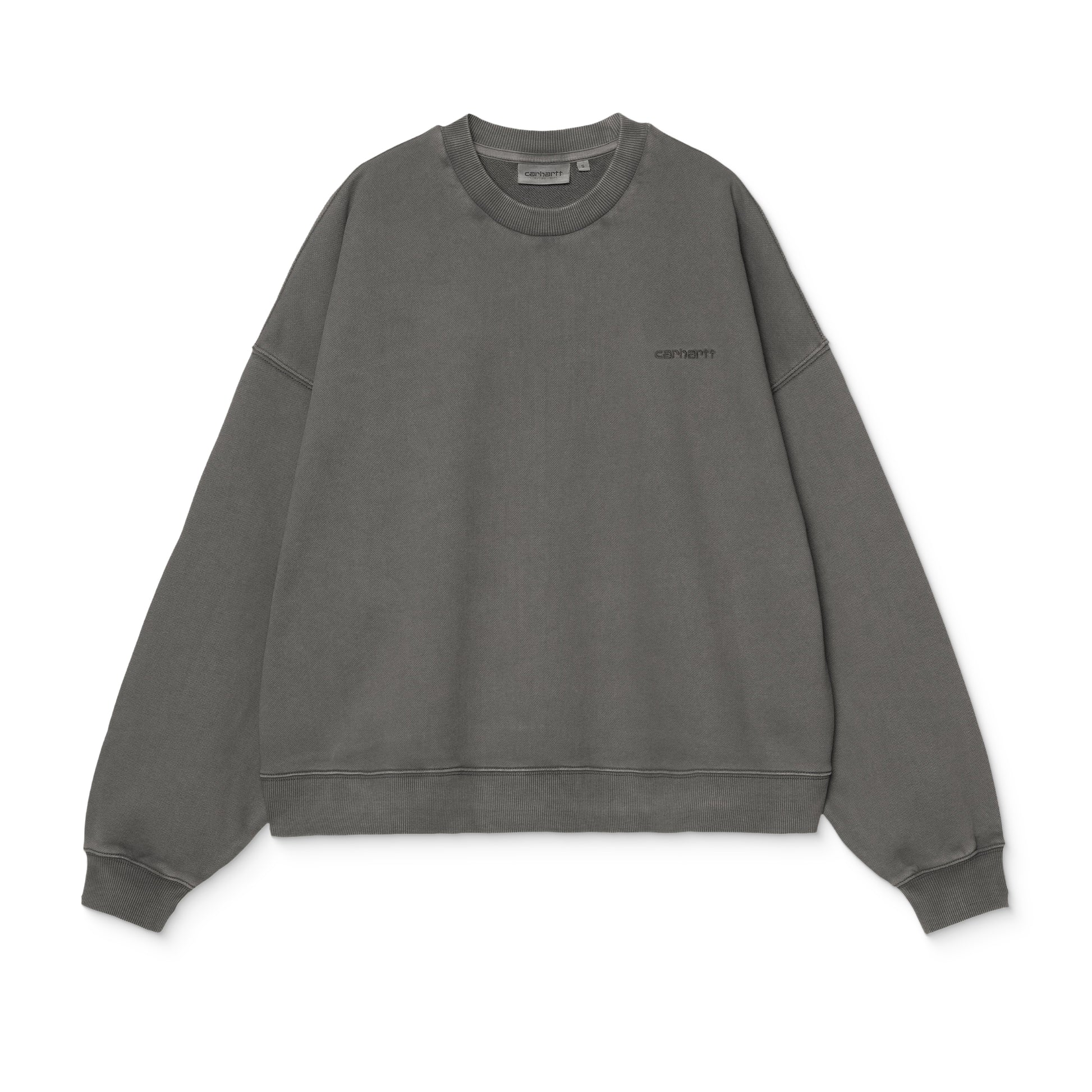 Carhartt WIP Benton Sweat Graphite garment dyed  - I03543687GD