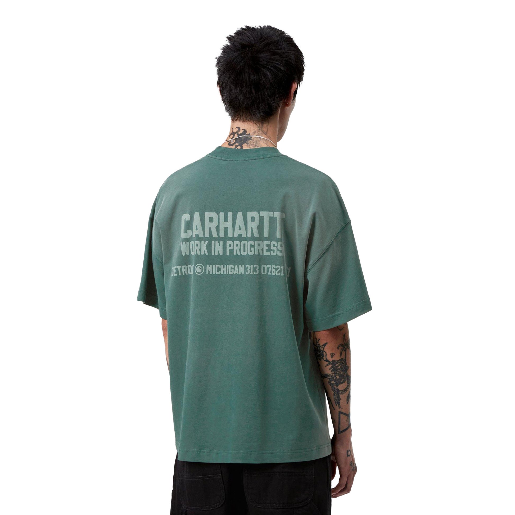 Carhartt WIP S/S Distance T-Shirt Dark Fir stone dyed  - I03544905A4J