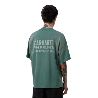 Carhartt WIP S/S Distance T-Shirt Dark Fir stone dyed  - I03544905A4J