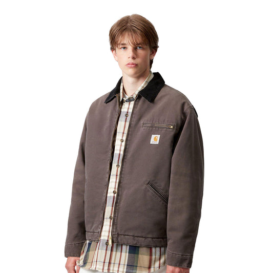 Carhartt WIP OG Detroit Jacket Tobacco/Black stone canvas  - I0356141YL4O