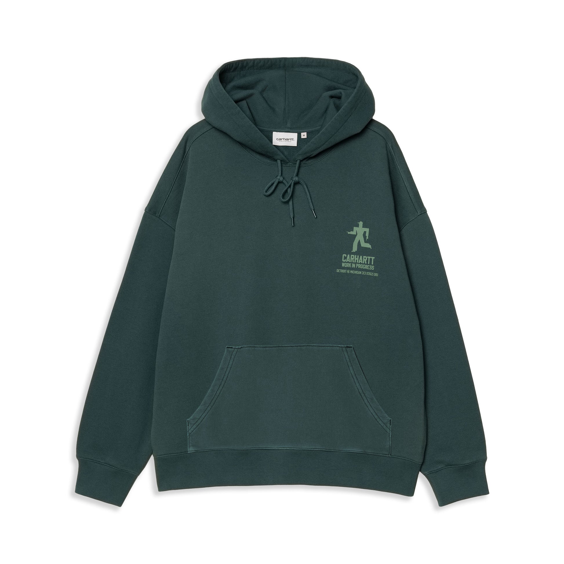 Carhartt WIP Hooded Distance Sweat Dark Fir stone dyed  - I03563905A4J