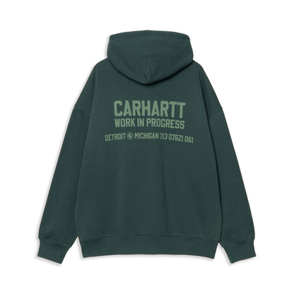 Carhartt WIP Hooded Distance Sweat Dark Fir stone dyed  - I03563905A4J
