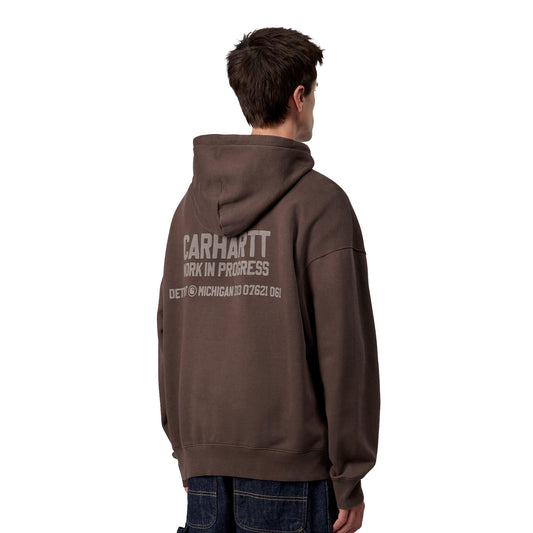 Carhartt WIP Hooded Distance Sweat Palisander stone dyed  - I03563933H4J