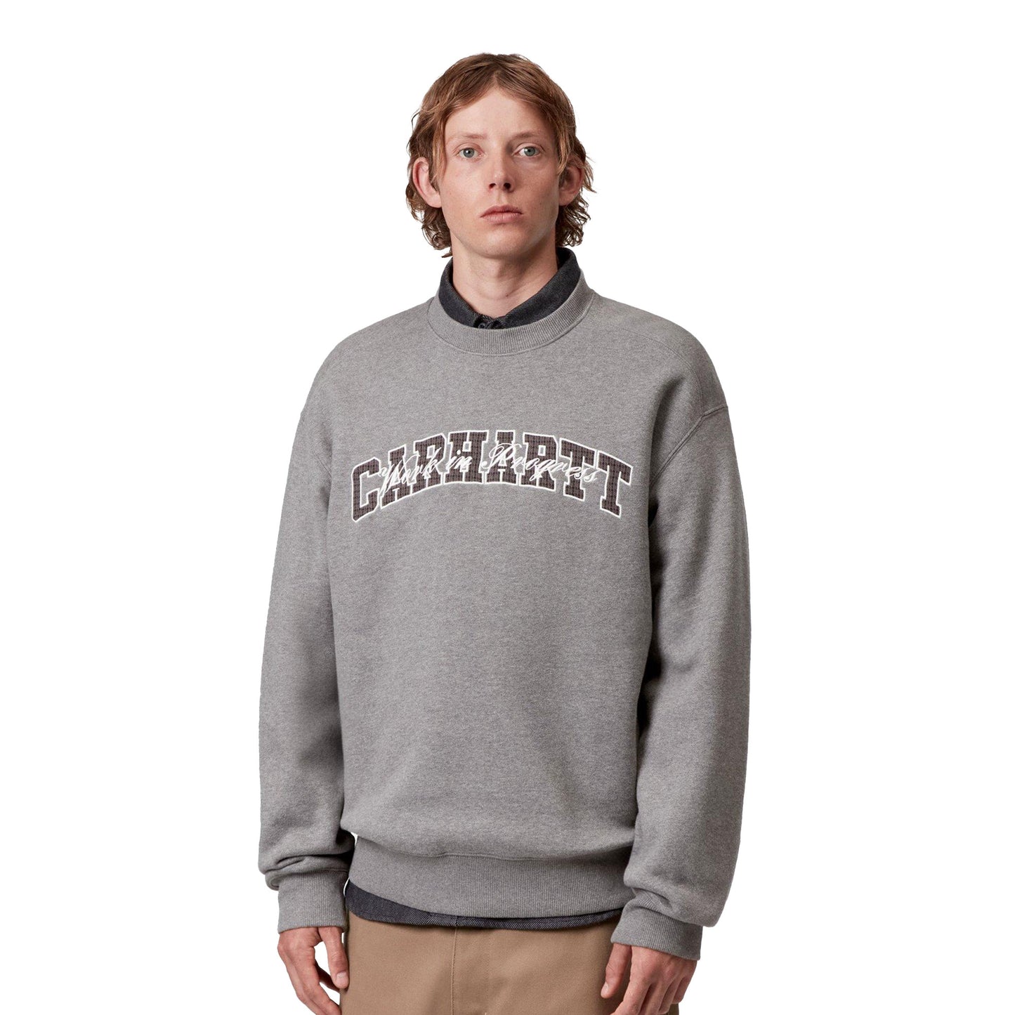 Carhartt WIP Big School Sweat Dark Grey Heather  - I035648ZMXX