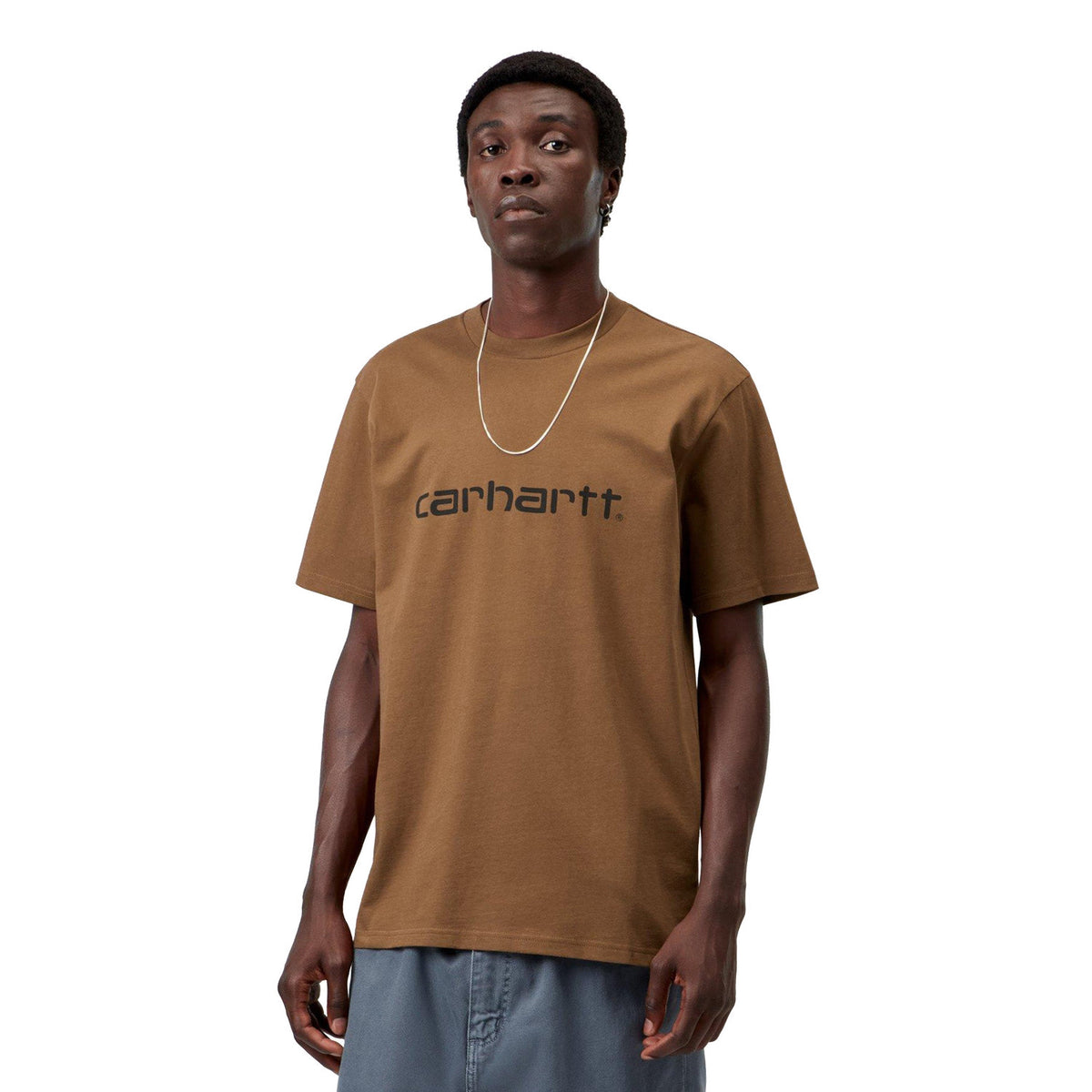 Carhartt WIP S/S Script T-Shirt WIP Hamilton Brown/Black  - I0357003YYXX