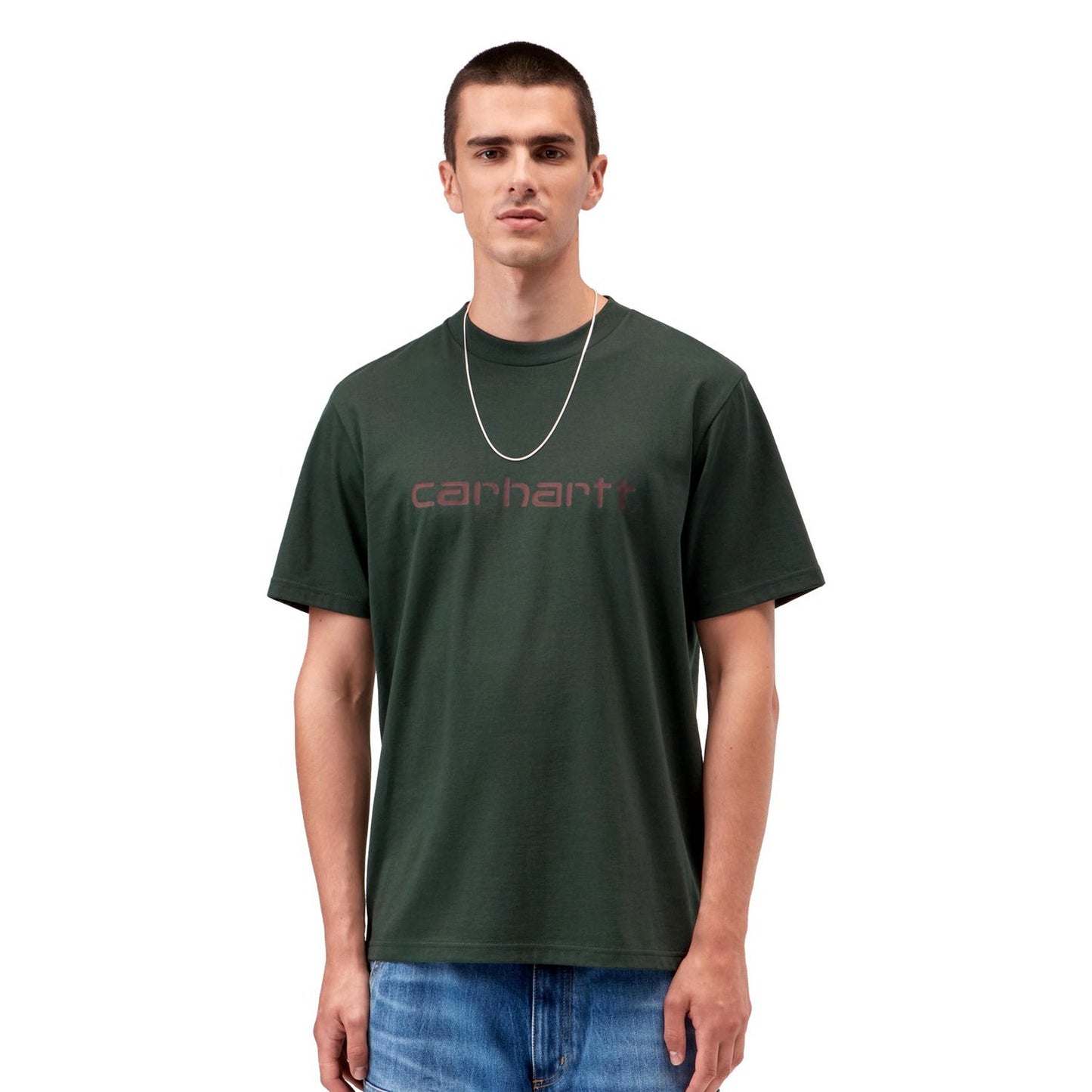 Carhartt WIP S/S Script T-Shirt Dark Scarab/Palisander  - I0357003YZXX