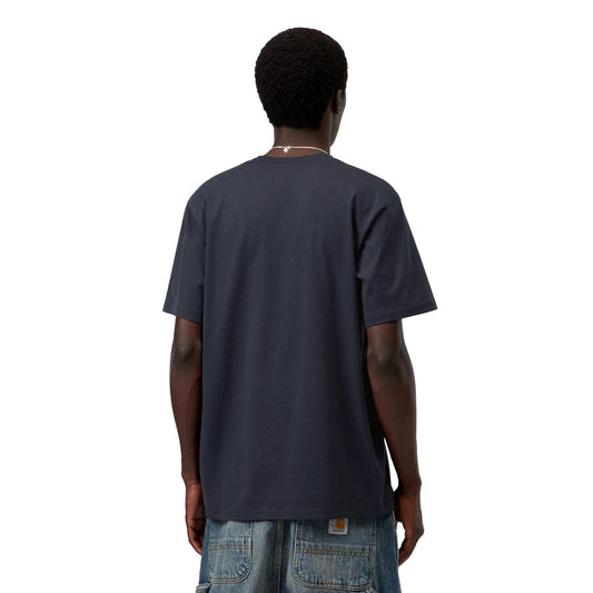Carhartt WIP S/S Script T-Shirt Dark Navy/Dark Scarab  - I0357003Z0XX