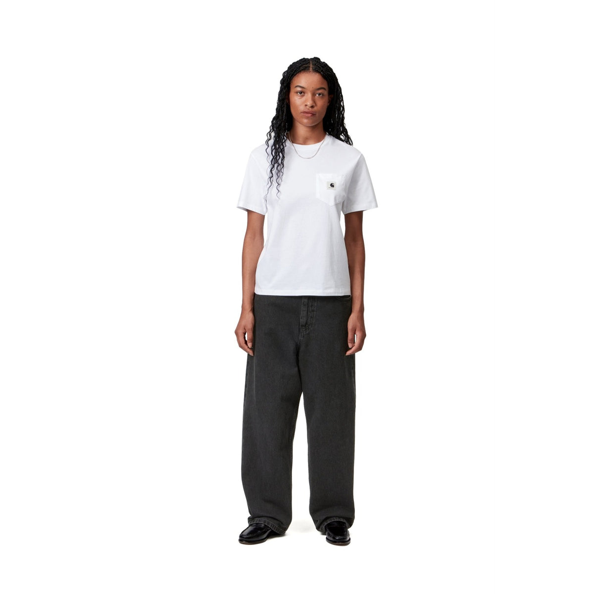 Carhartt WIP W Brandon Pant Black stone washed  - I0358928906