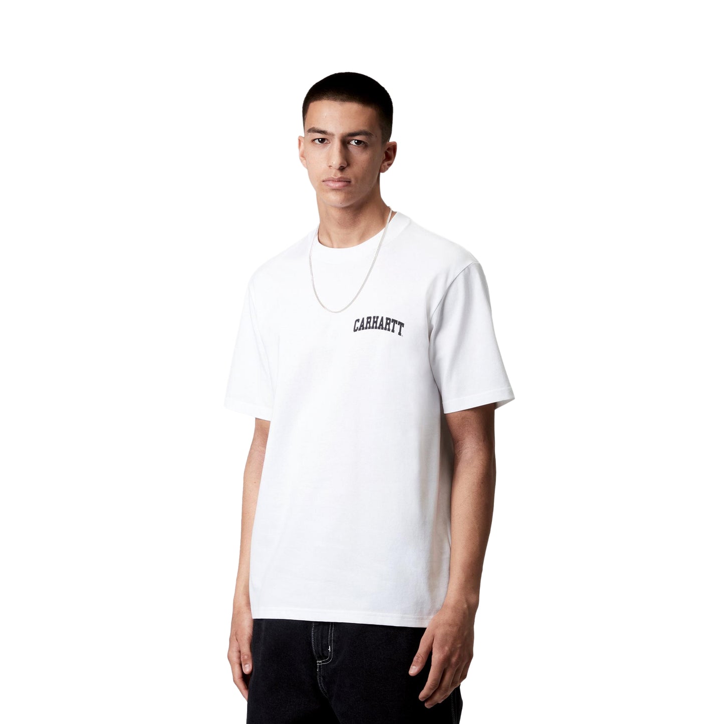 Carhartt WIP S/S University Script T-Shirt White/Black  - I03611000AXX