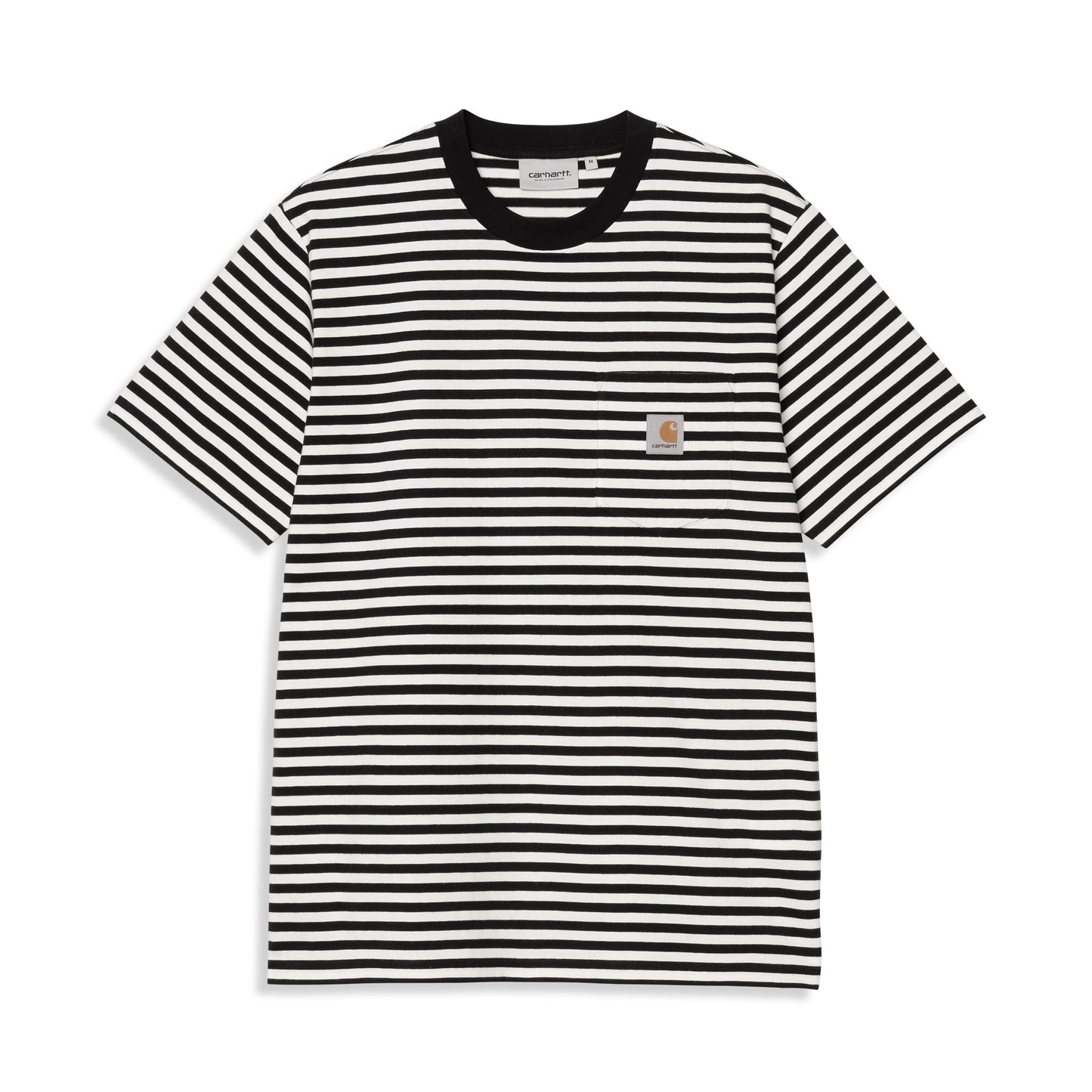 Carhartt WIP S/S Ezra Pocket T-Shirt Ezra Stripe Black/Wax  - I0361793KRXX