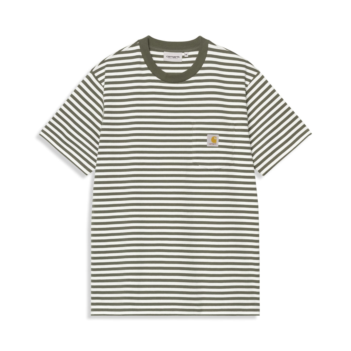 Carhartt WIP S/S Ezra Pocket T-Shirt Ezra Stripe Leaf/Wax  - I0361793KVXX