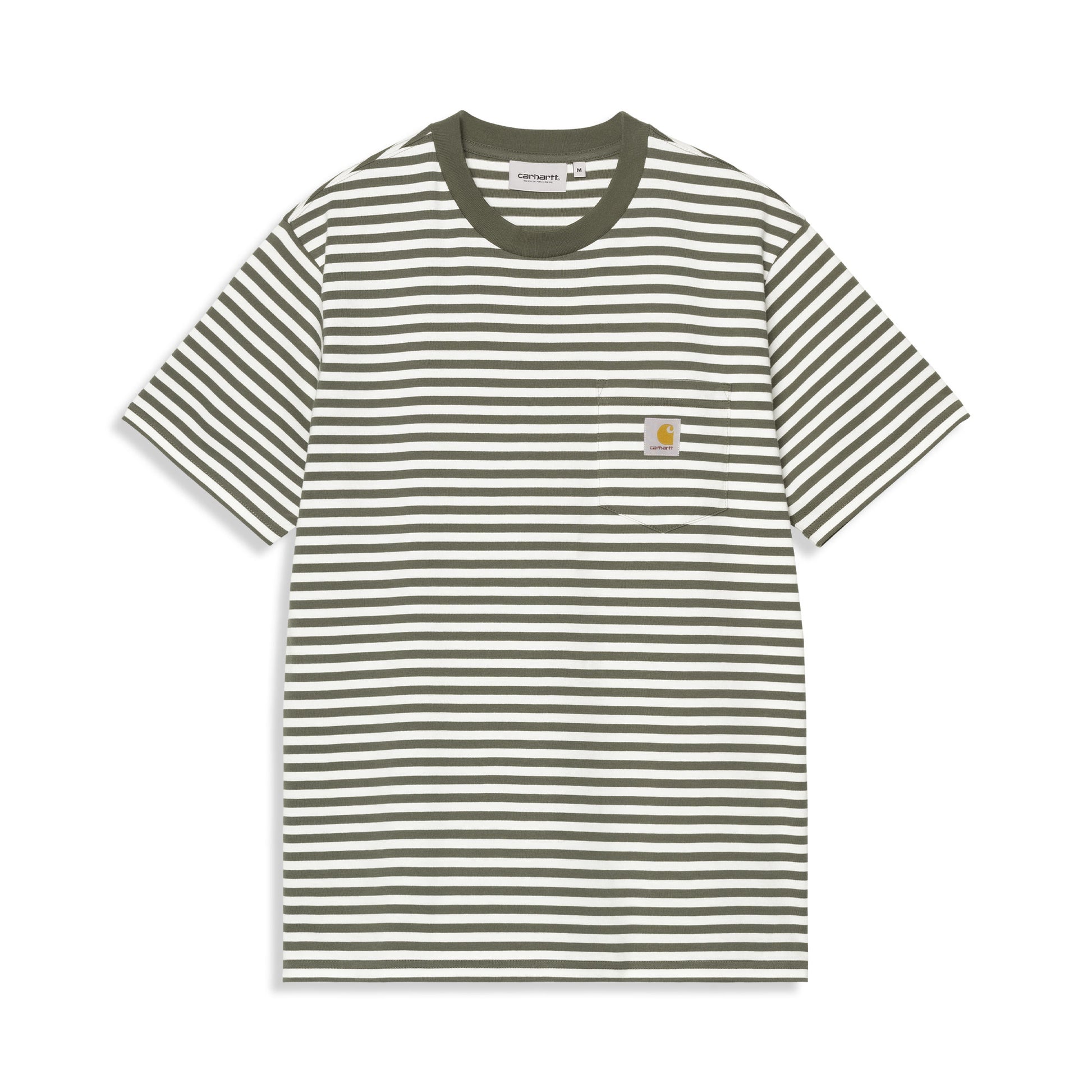 Carhartt WIP S/S Ezra Pocket T-Shirt Ezra Stripe Leaf/Wax  - I0361793KVXX