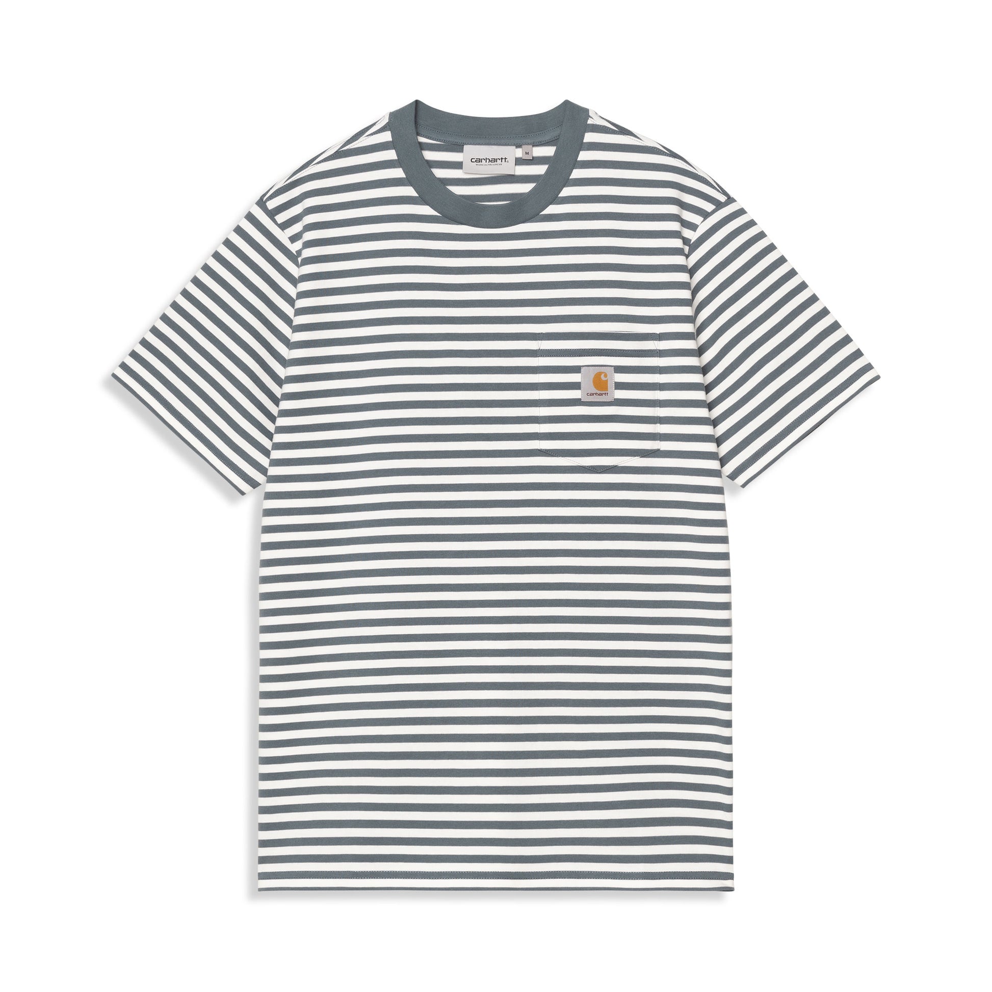Carhartt WIP S/S Ezra Pocket T-Shirt Ezra Stripe Cozy Blue  - I0361793KWXX