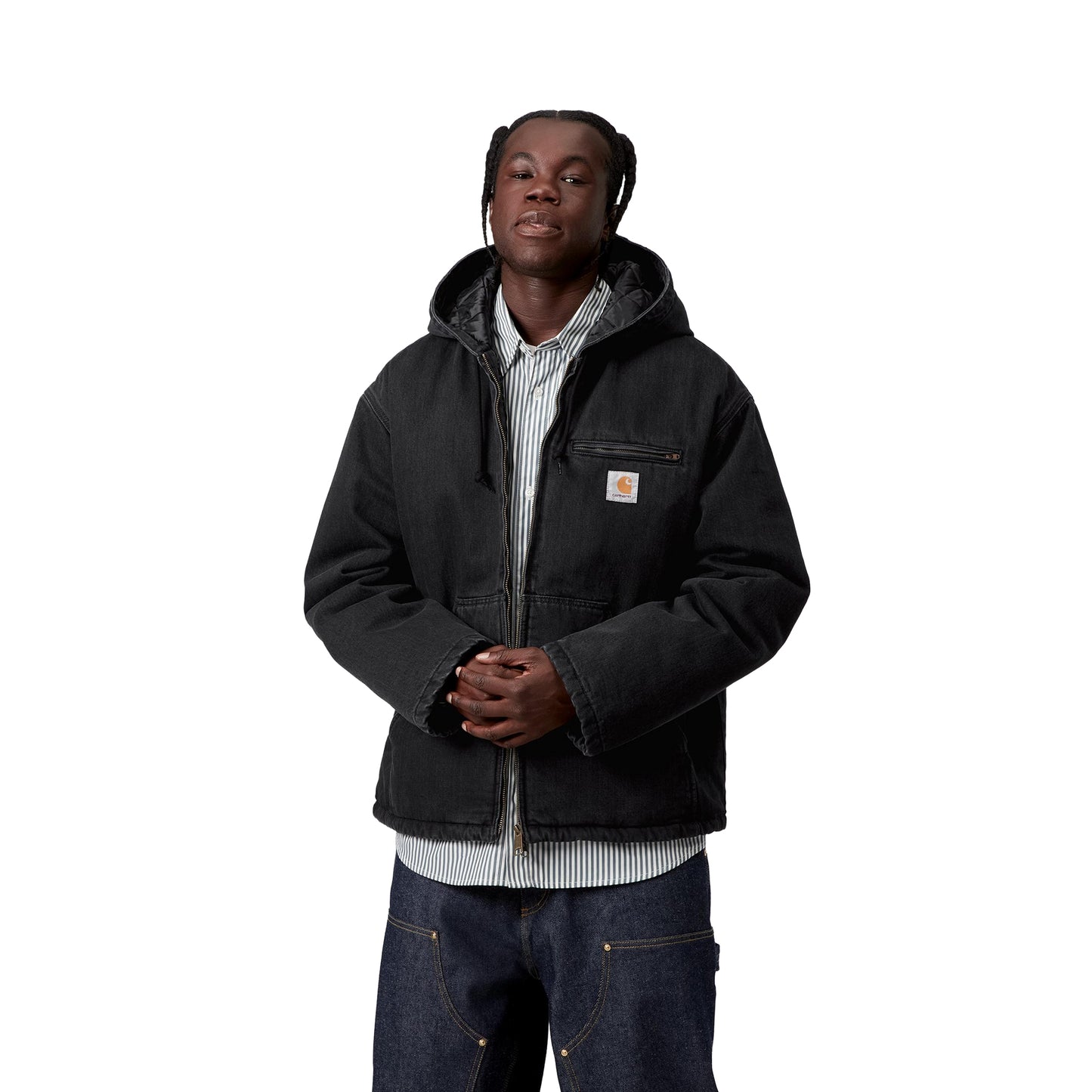 Carhartt WIP Cleveland Jacket Black stone washed  - I0362588906