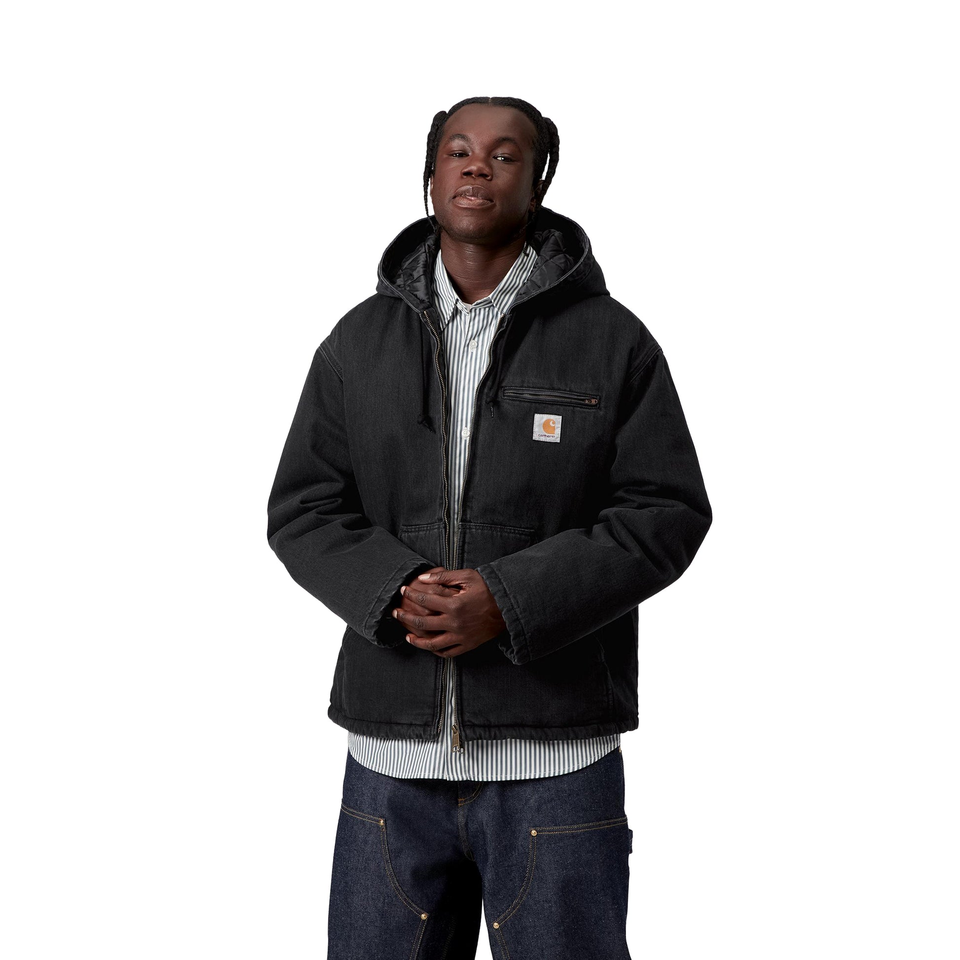 Carhartt WIP Cleveland Jacket Black stone washed  - I0362588906