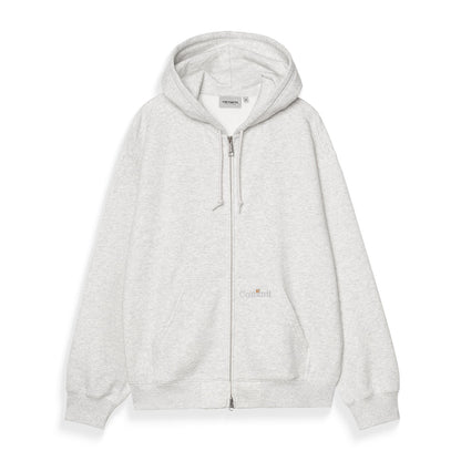 Carhartt WIP Hooded WIP Label Sweat Jacket Ash Heather  - I036347482XX