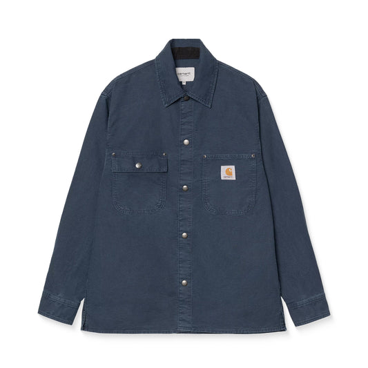 Carhartt WIP Parrish Shirt Jacket Blue stone washed  - I0364850106