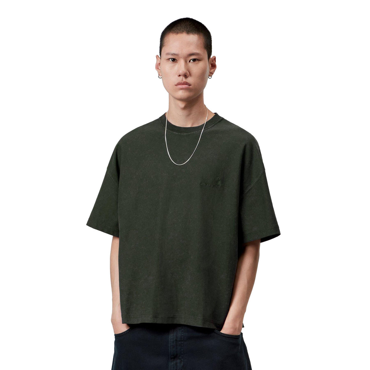 Carhartt WIP S/S Lambert T-Shirt Raven moon wash  - I0370163T6FQ
