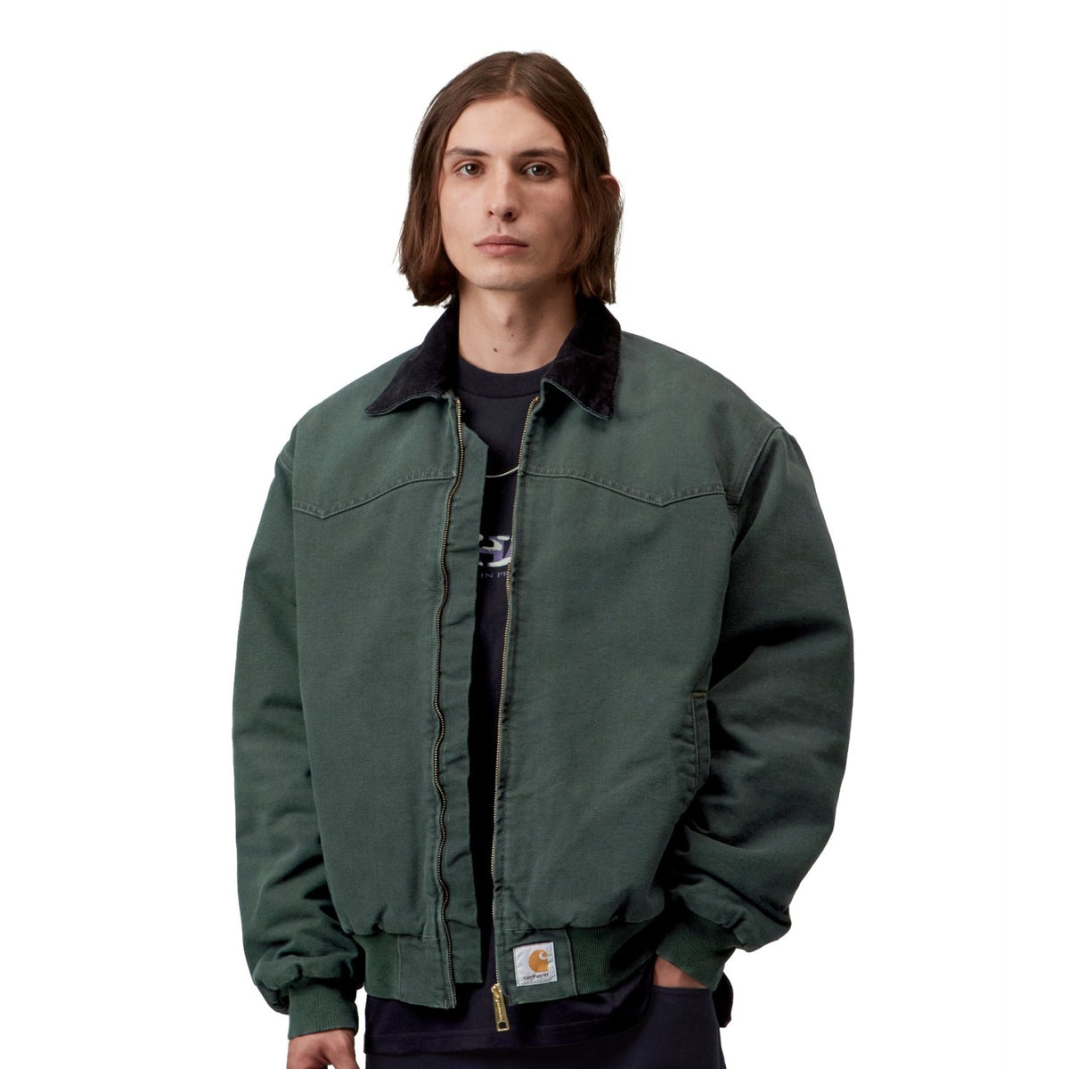 Carhartt WIP OG Santa Fe Jacket Raven/Black stone canvas  - I0370563WM4O