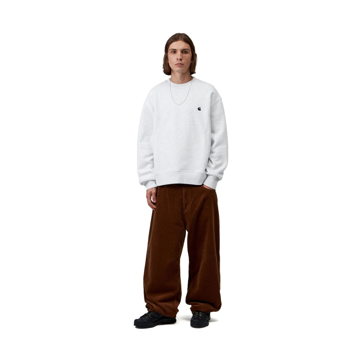 Carhartt WIP Mack Sweat Ash Heather/Black  - I03709900OXX