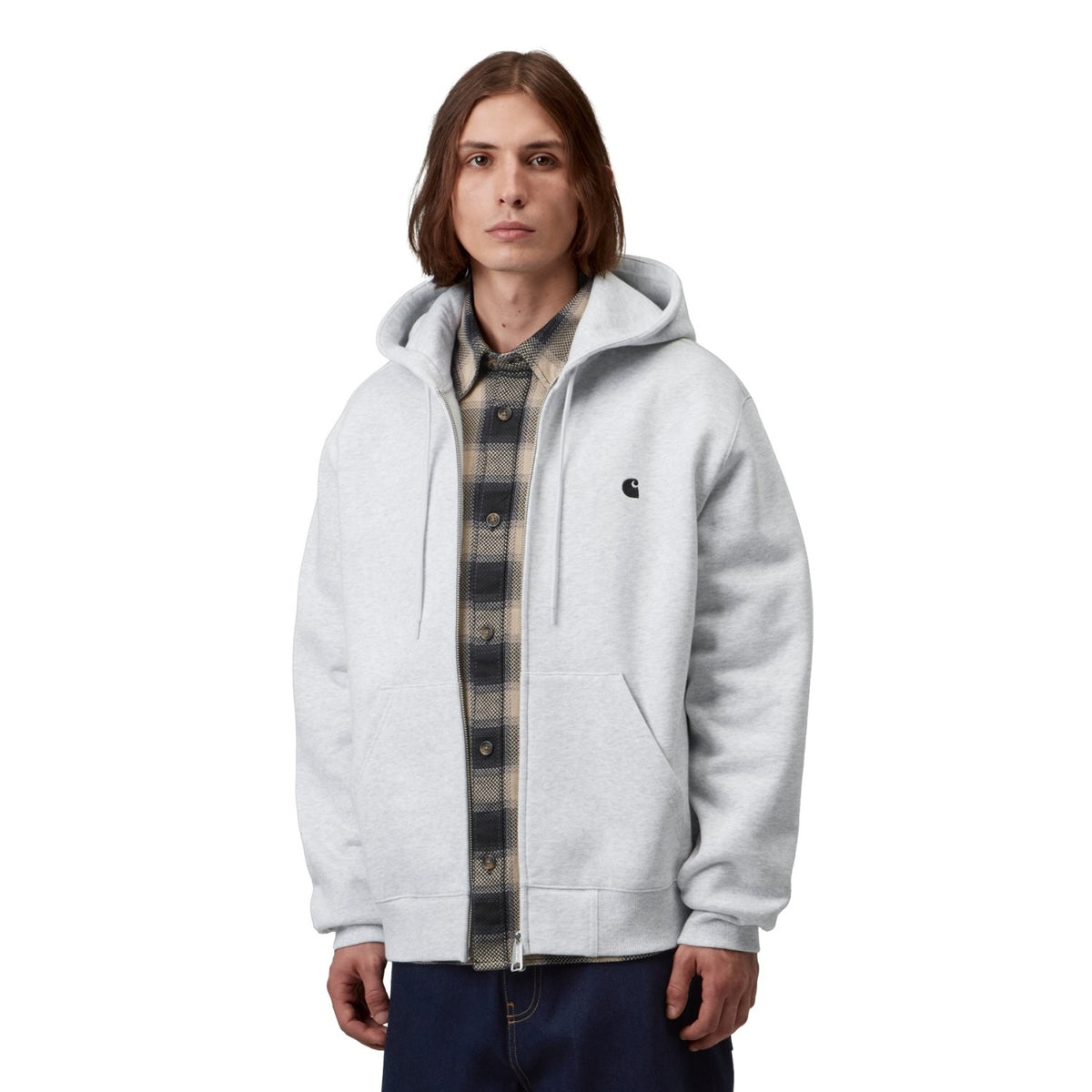Carhartt WIP Hooded Mack Jacket Ash Heather/Black  - I03710200OXX