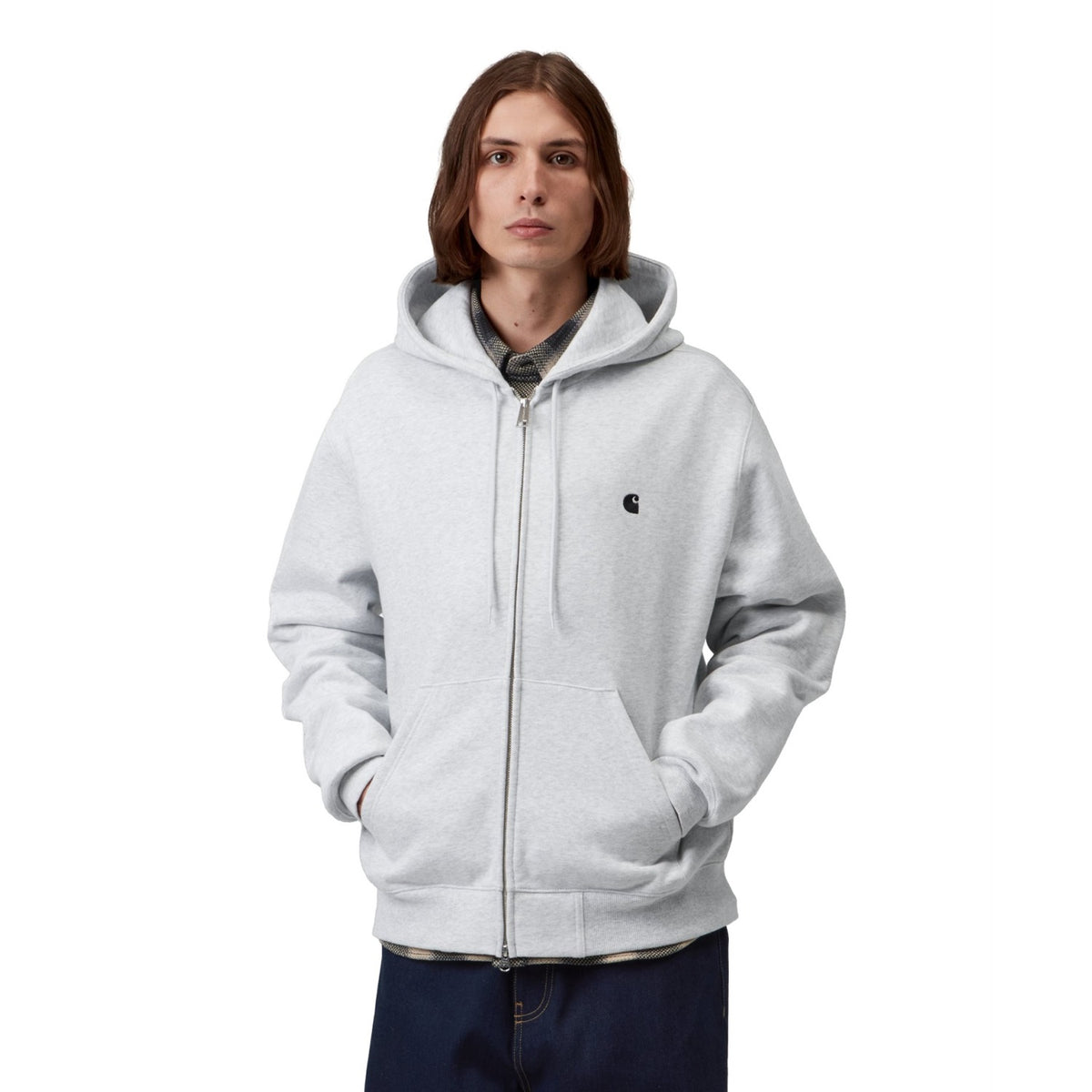 Carhartt WIP Hooded Mack Jacket Ash Heather/Black  - I03710200OXX