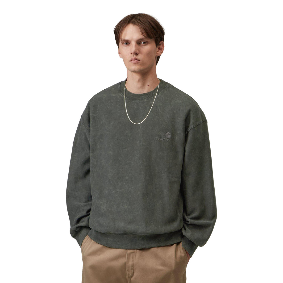 Carhartt WIP Lambert Sweat Raven moon wash  - I0371043T6FQ