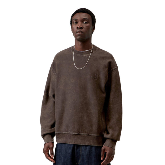 Carhartt WIP Lambert Sweat Tobacco moon wash  - I03710447FQ