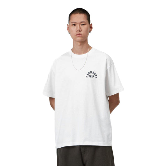 Carhartt WIP S/S Arch Script T-Shirt White/Dark Navy  - I03725512HXX