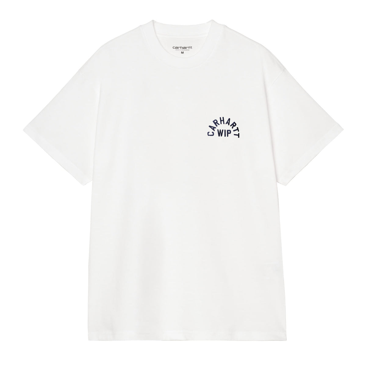 Carhartt WIP S/S Arch Script T-Shirt White/Dark Navy  - I03725512HXX