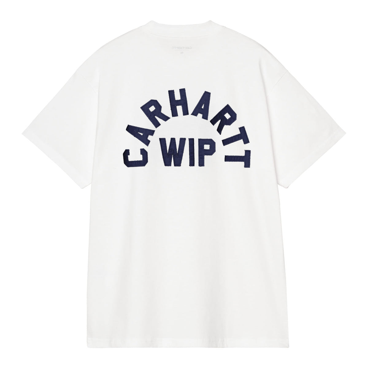 Carhartt WIP S/S Arch Script T-Shirt White/Dark Navy  - I03725512HXX