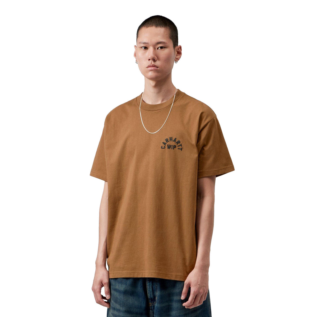 Carhartt WIP S/S Arch Script T-Shirt WIP Hamilton Brown  - I0372553YYXX