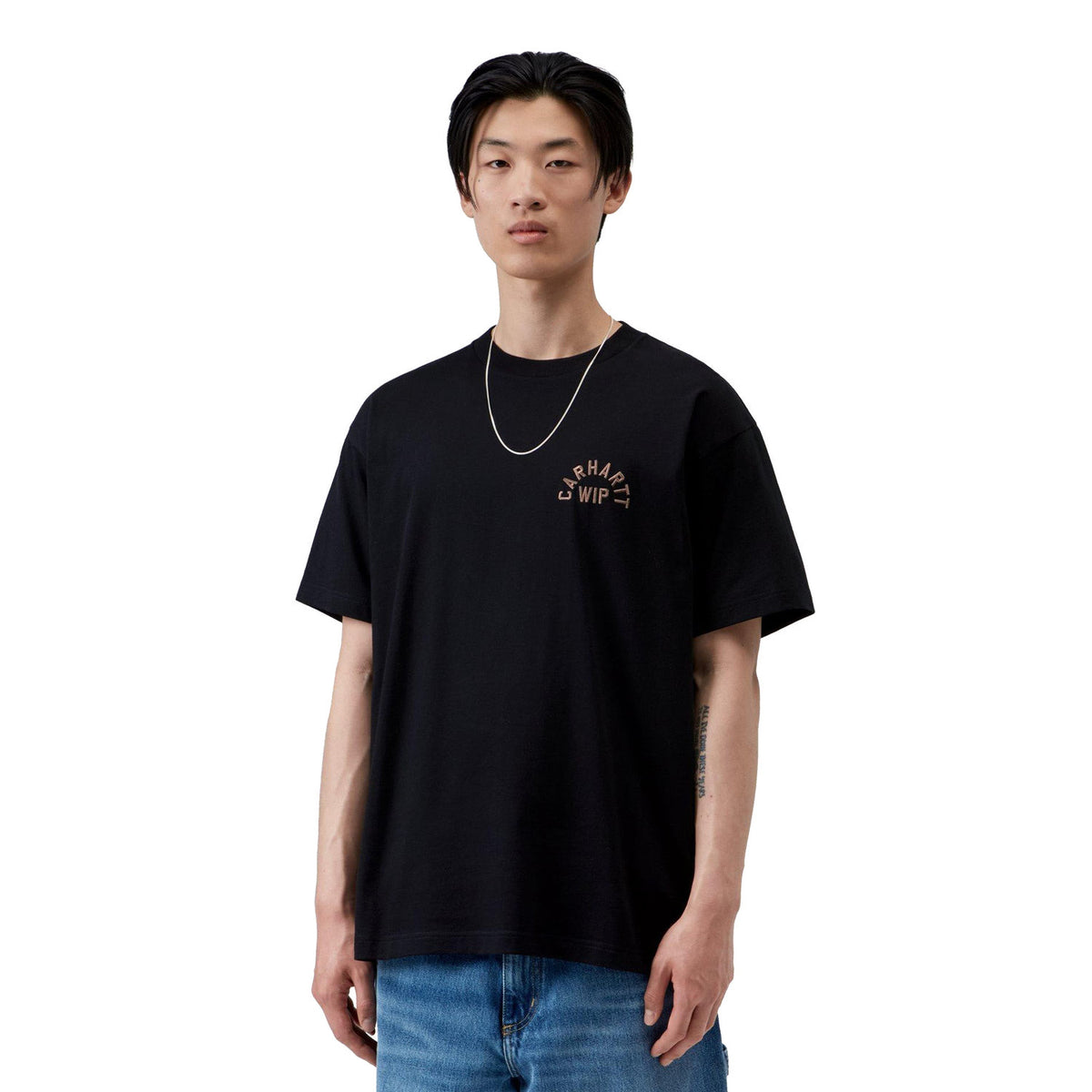 Carhartt WIP S/S Arch Script T-Shirt Black/WIP Hamilton  - I0372553ZGXX