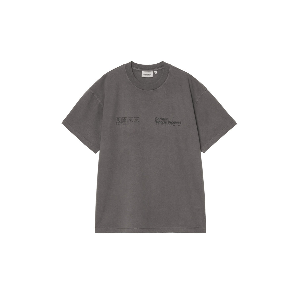Carhartt WIP S/S Boxed T-Shirt Soot garment dyed  - I03725626GD